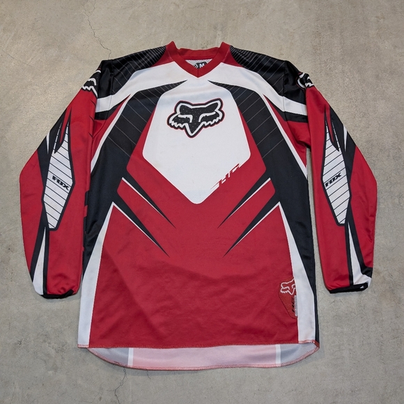 Fox Other - Fox HC Motor Cross Shirt Jersey Red White Black Stained Mens M Flaws